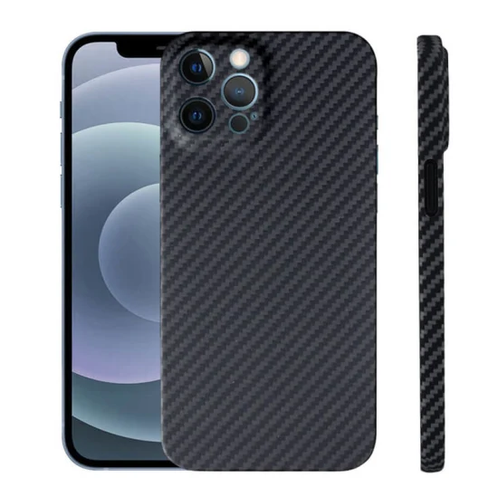Scratch Resistant Full Lens Protection Carbon Fiber Cell Phone Case for iPhone 12